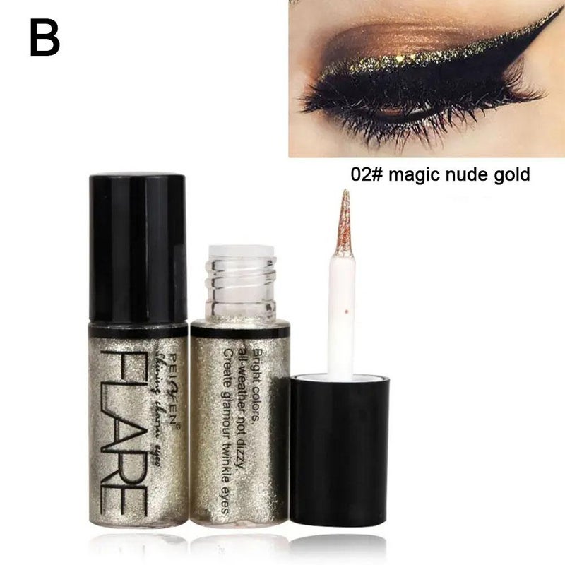 Diamond-studded glitter eyeliner, liquid eyeshadow powder, highlighter, shimmering under-eye liquid, teardrop eye makeup, stage makeup (3.5g)
